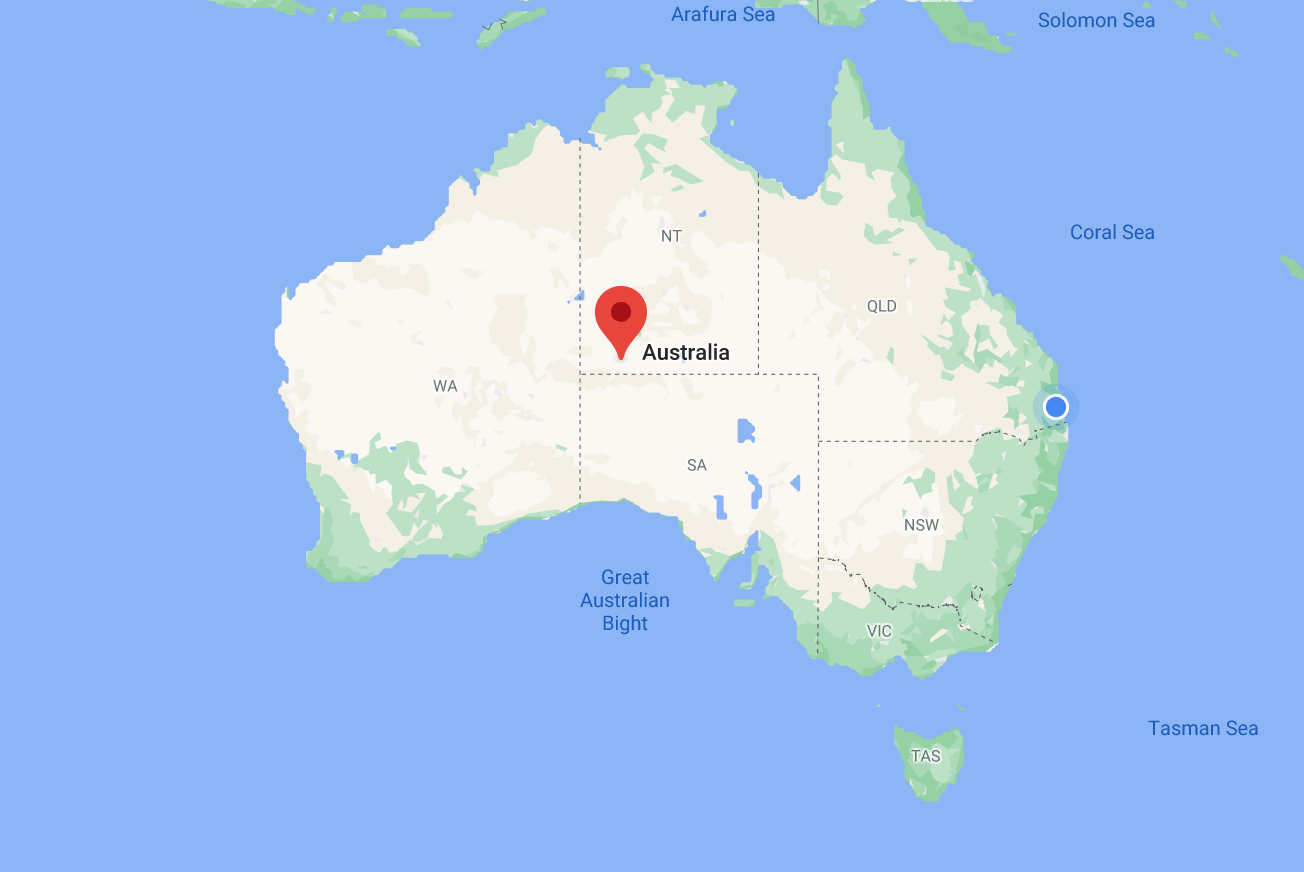 Uluru On World Map